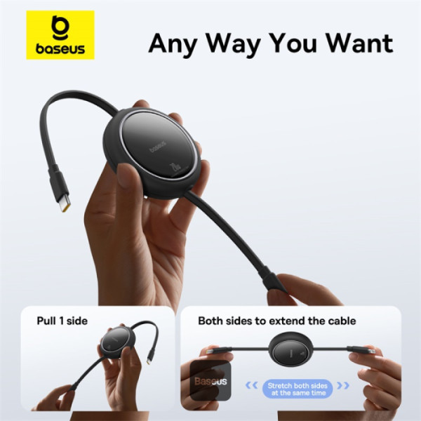 کابل تبدیل USB-C به لایتنینگ بیسوس مدل Free2Pull 20W طول 1 متر