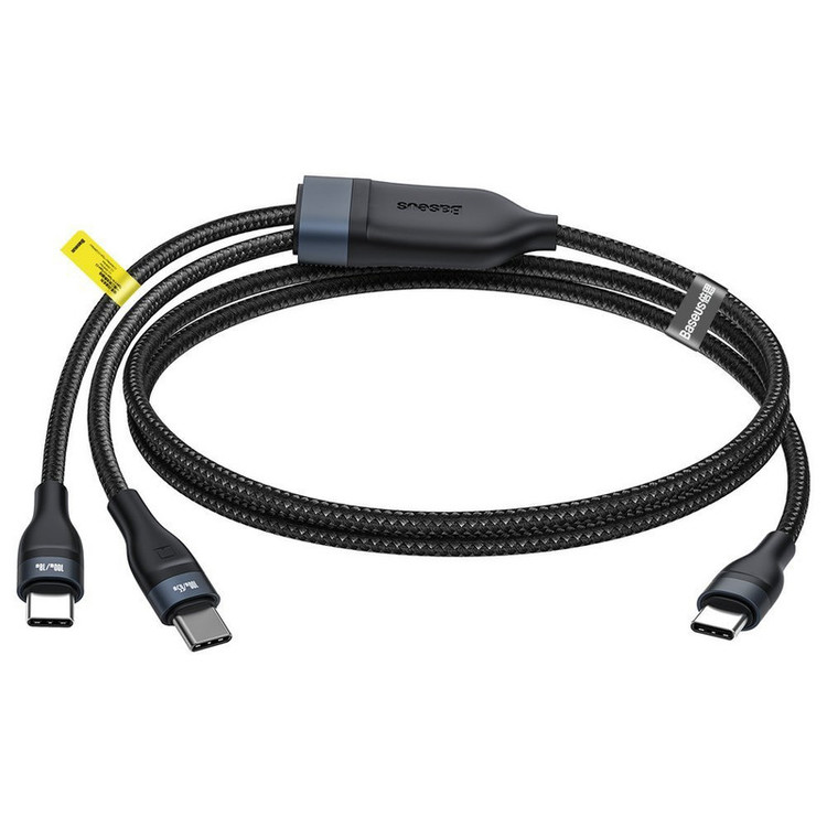 کابل 1 به 2 USB-C باسئوس مدل ONE FOR TWO طول 1.5 متر