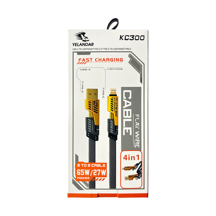 کابل تبدیل USB به USB-C لاندار مدل kc300 طول 1 متر