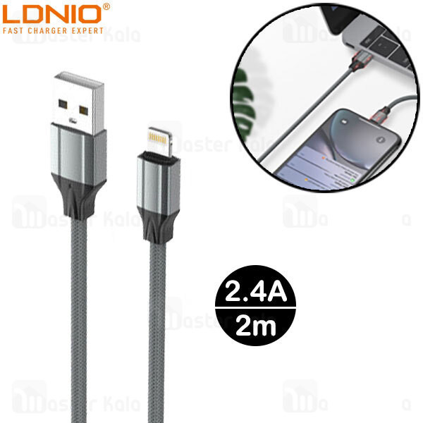 کابل تبدیل USB به لایتنینگ الدینیو مدل LS442 طول 2متر