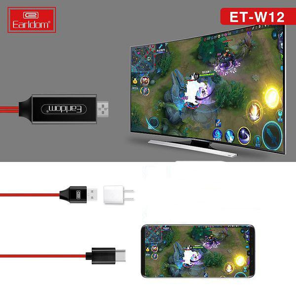 کابل تبدیل UCB-C به HDMI ارلدام مدل ET-W12 طول 2 متر