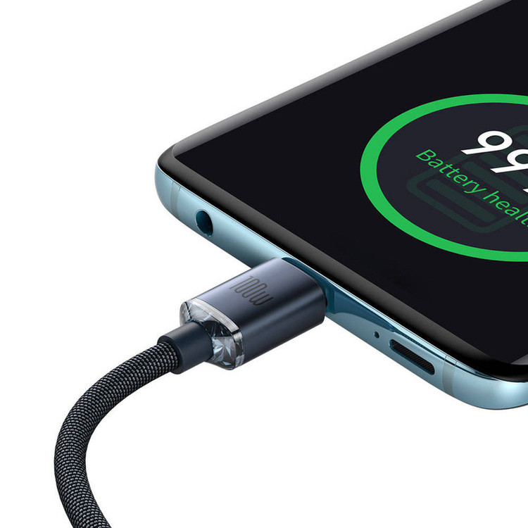 کابل USB-C باسئوس مدل Crystal Shine-100W طول 2 متر
