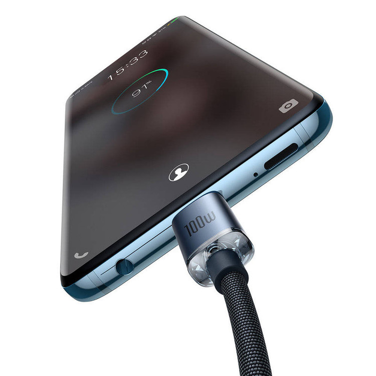 کابل USB-C باسئوس مدل Crystal Shine-100W طول 2 متر