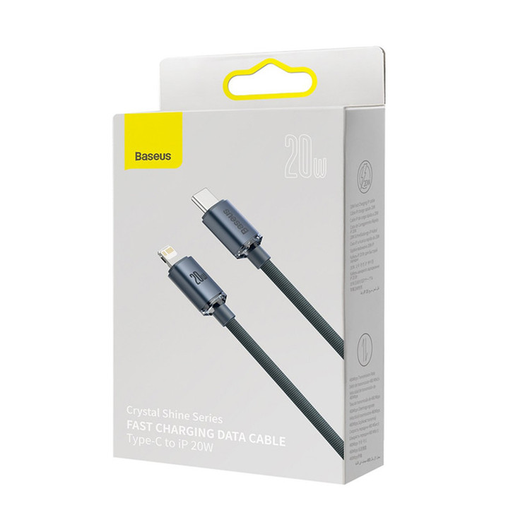 کابل USB-C به لایتنینگ باسئوس مدل Crystal Shine طول 2 متر