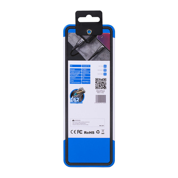 کابل تبدیل USB به لایتنینگ کینگ استار مدل K360i طول 1.2 متر