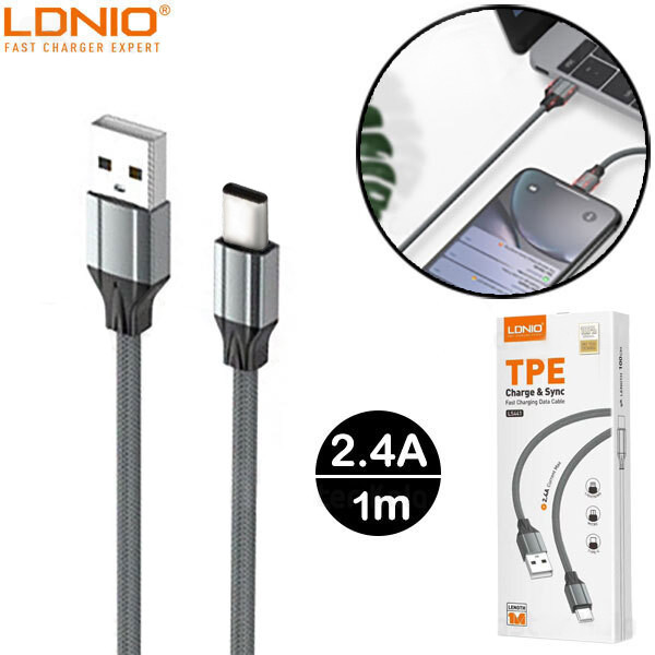 کابل تبدیل USB به USB-C الدینیو مدل LS441 01pl طول 1 متر