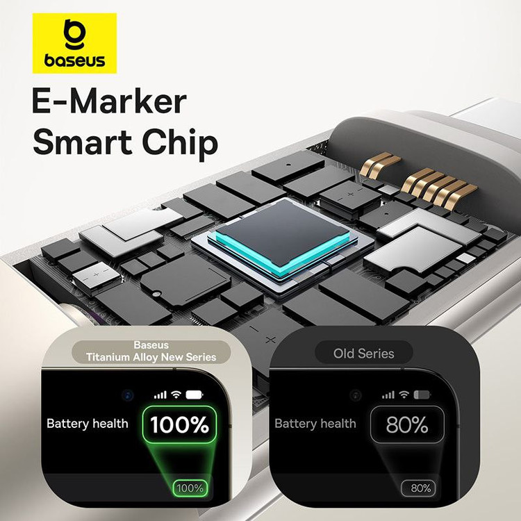 کابل تبدیل USB-C بیسوس مدل Titanium Series 100W طول 1 متر