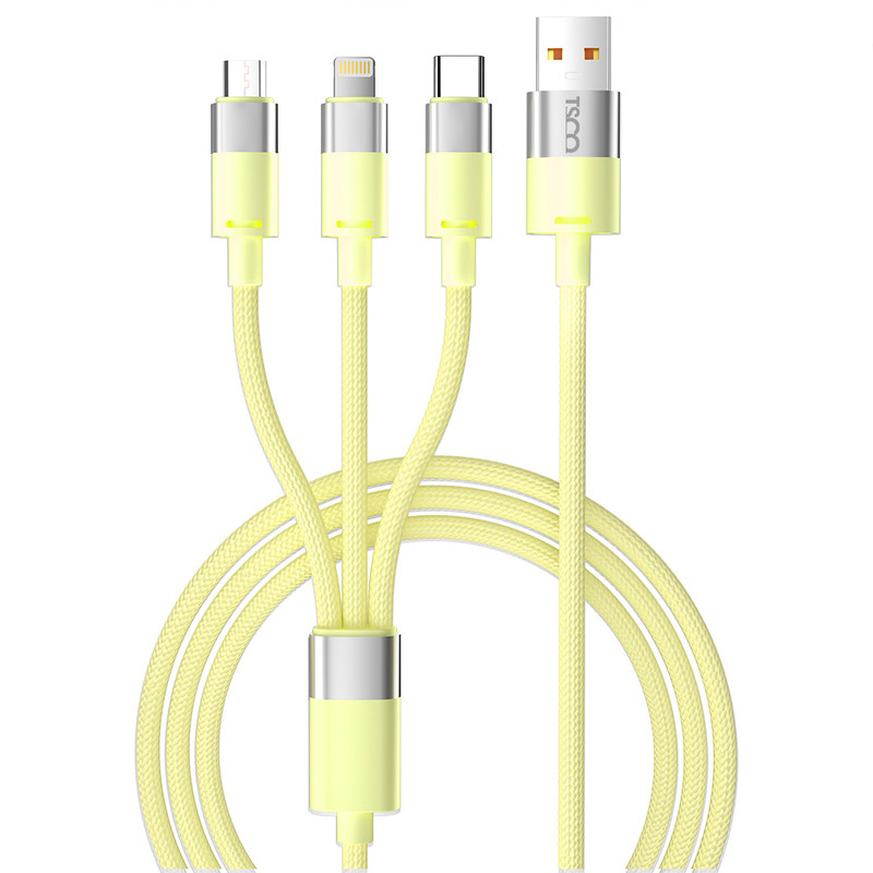 کابل تبدیل USB به USB-C | microUSB | لایتنینگ تسکو مدل TCT 111 طول 1.2 متر