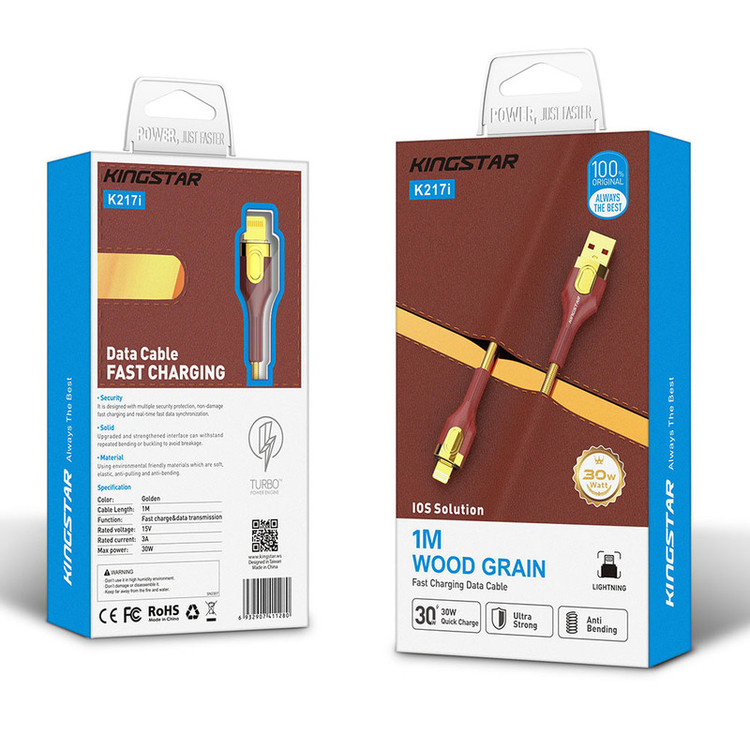 کابل تبدیل USB به لایتنینگ کینگ استار مدل K217i طول 1 متر
