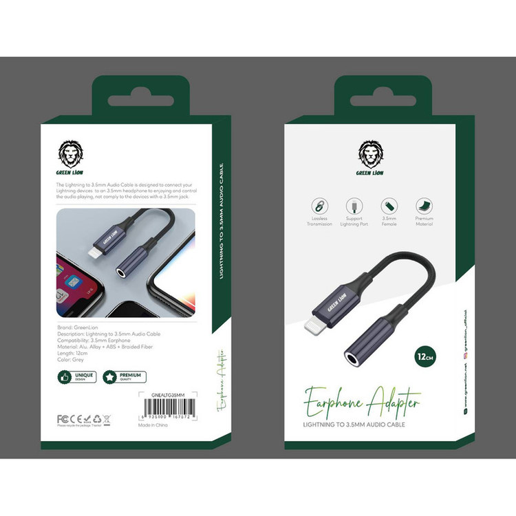 مبدل لایتنینگ به جک 3.5 میلی متری گرین لاین مدل EARPHONE ADAPTER