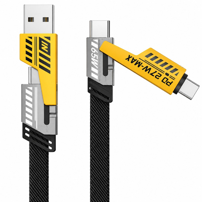 کابل تبدیل USB/USB-C به لایتنینگ/USB-C مدل 4in1 طول 1.2 متر