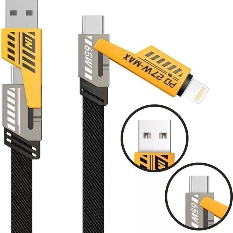 کابل تبدیل USB/USB-C به لایتنینگ/USB-C مدل 4in1 طول 1.2 متر