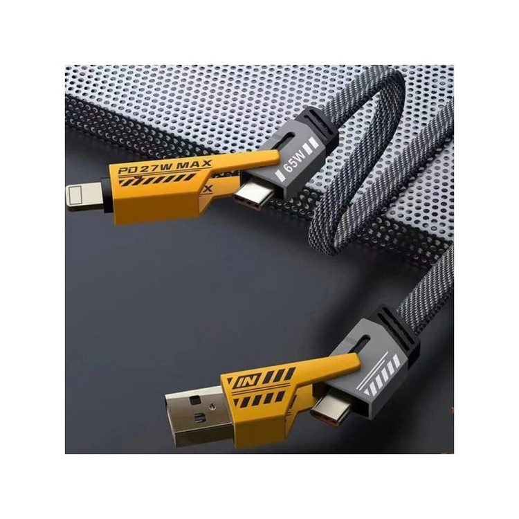 کابل تبدیل USB/USB-C به لایتنینگ/USB-C مدل 4in1 طول 1.2 متر