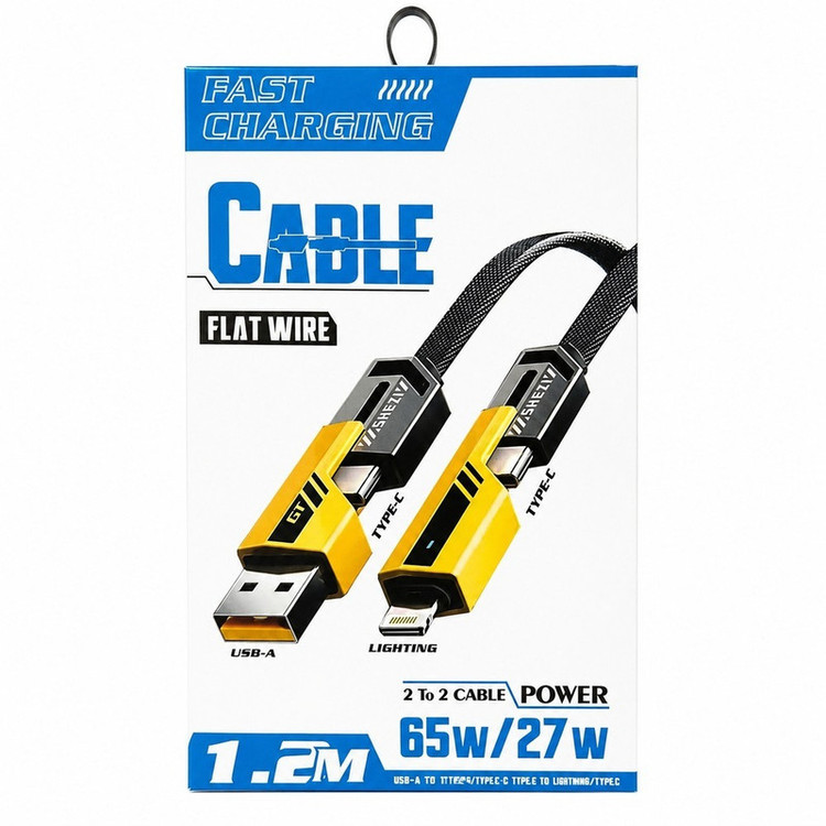 کابل تبدیل USB/USB-C به لایتنینگ/USB-C مدل 4in1 طول 1.2 متر