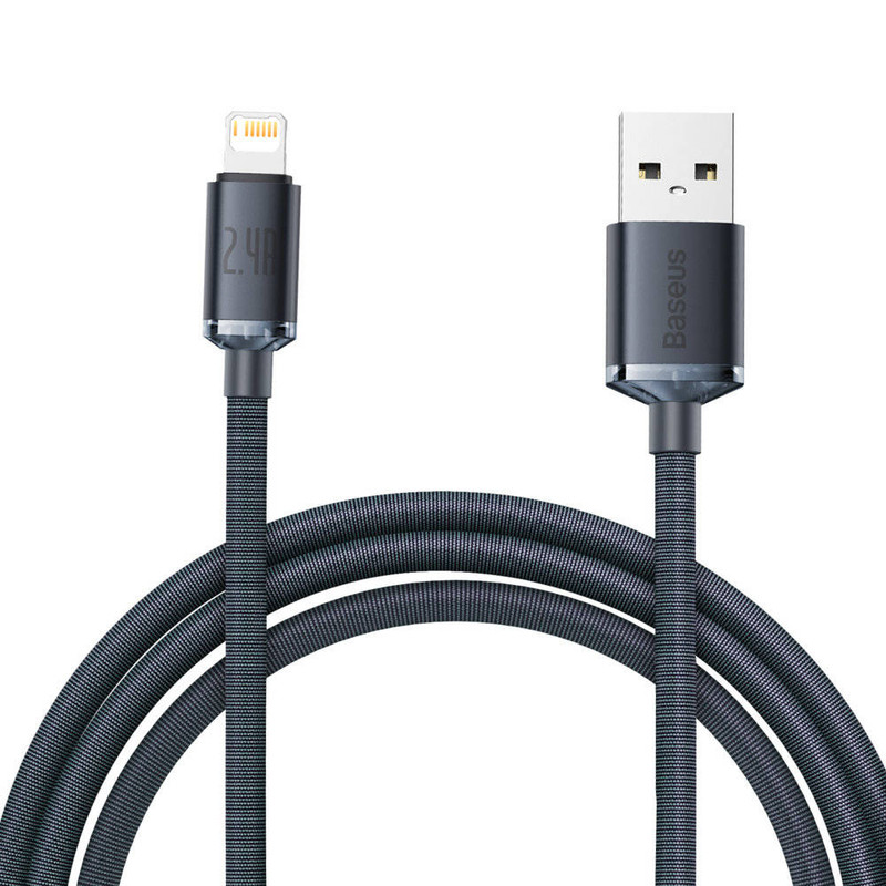کابل تبدیل USB به لایتنینگ باسئوس مدل Crystal Shine طول 2 متر