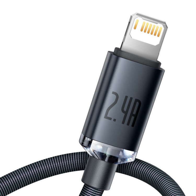 کابل تبدیل USB به لایتنینگ باسئوس مدل Crystal Shine طول 2 متر