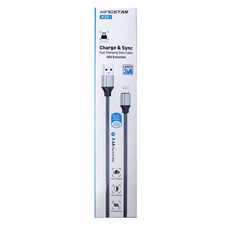 کابل تبدیل USB به لایتنینگ کینگ استار مدل K20i طول 2 متر