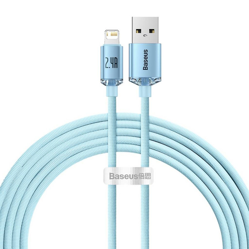 کابل USB به لایتنینگ باسئوس مدل  Crystal Shine Series طول 2 متر