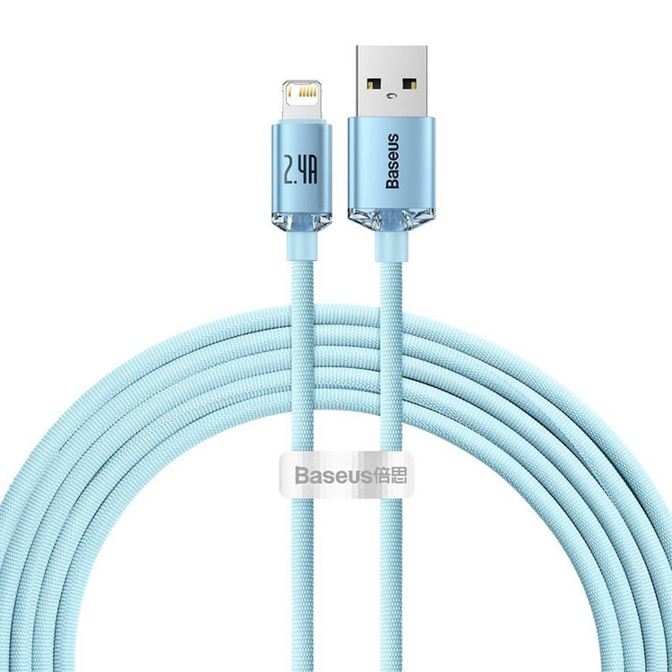 کابل USB به لایتنینگ باسئوس مدل Crystal Shine Series طول 2 متر