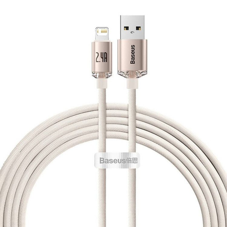 کابل USB به لایتنینگ باسئوس مدل Crystal Shine Series طول 2 متر