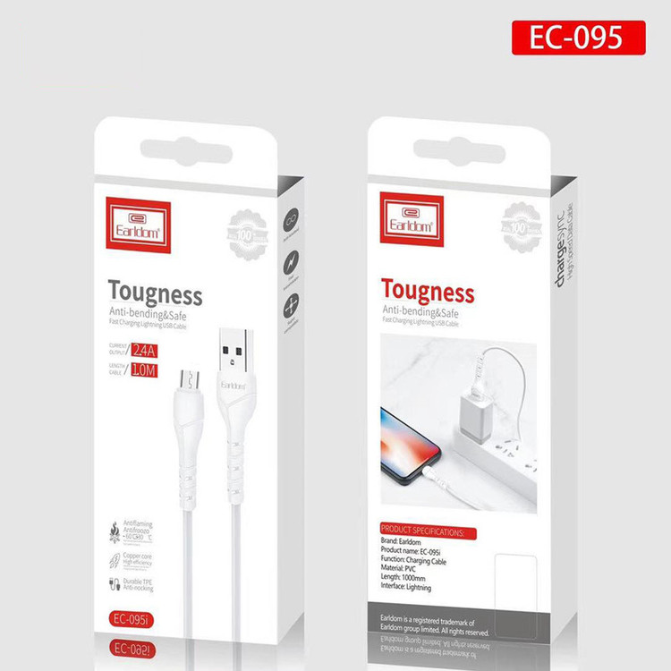 کابل تبدیل USB به microUSB ارلدام مدل EC-095M طول یک متر