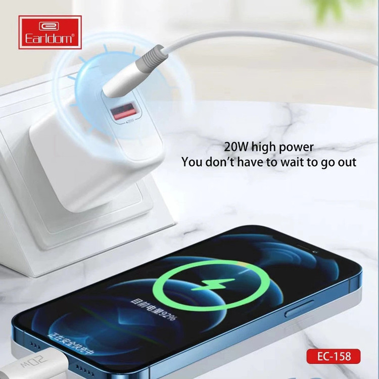 کابل تبدیل USB به USB-C ارلدام مدل EC-158C silicone 20W طول 1 متر