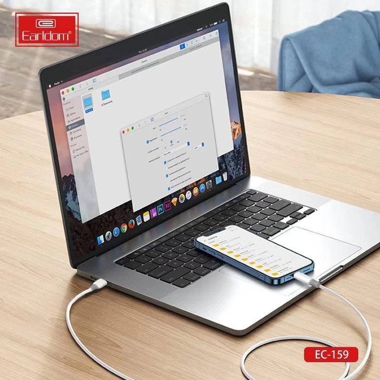 کابل تبدیل USB به USB-C ارلدام مدل EC-158C silicone 20W طول 1 متر