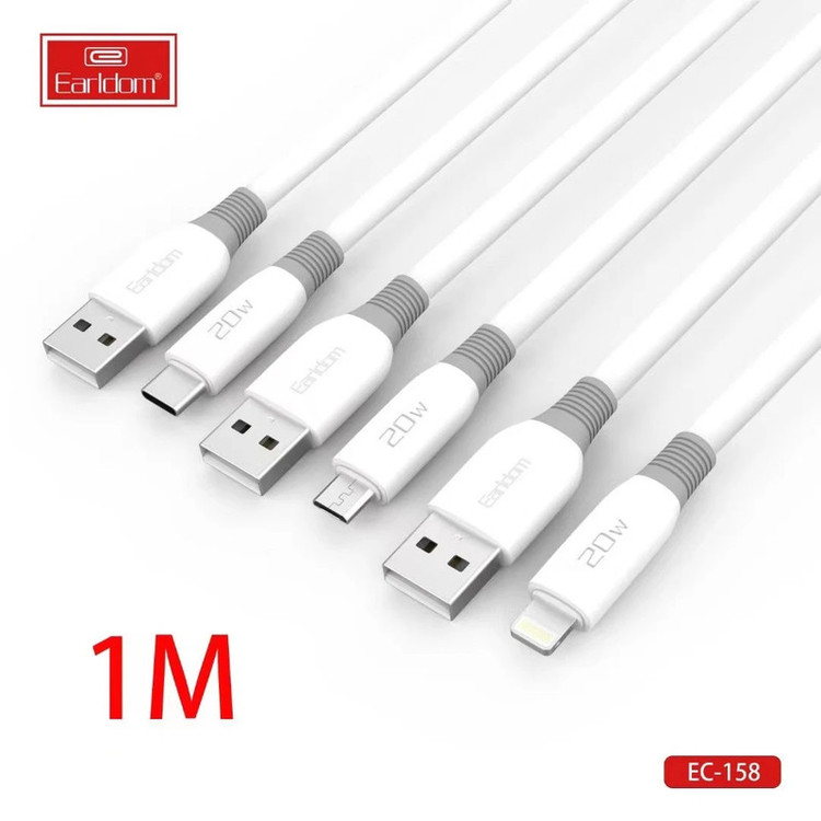 کابل تبدیل USB به USB-C ارلدام مدل EC-158C silicone 20W طول 1 متر