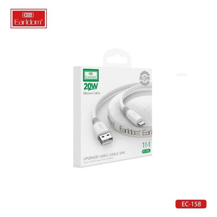 کابل تبدیل USB به USB-C ارلدام مدل EC-158C silicone 20W طول 1 متر