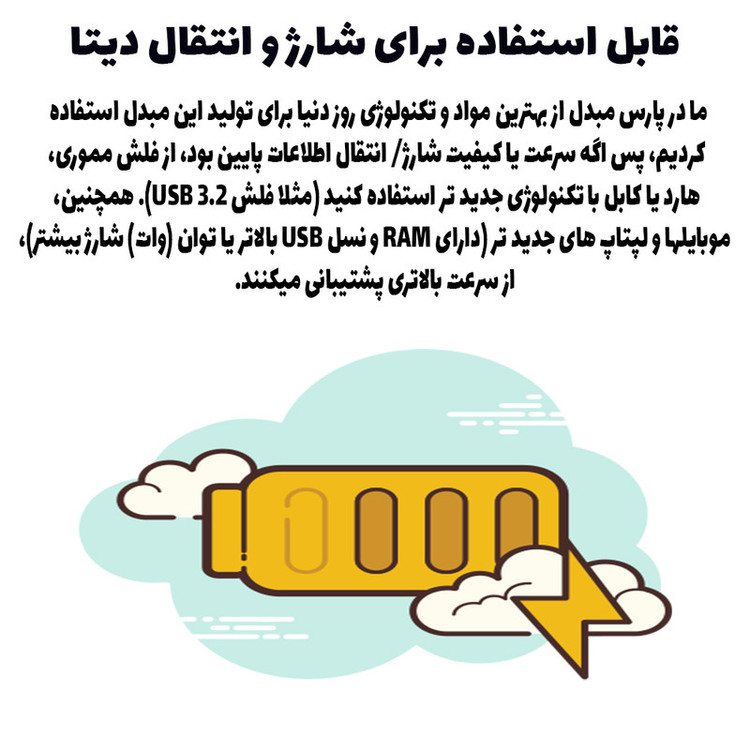 مبدل USB به USB-C مدل 120W