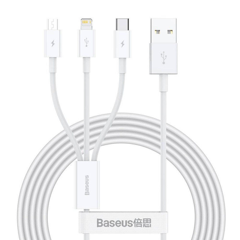 کابل تبدیل USB به microUSB / لایتنینگ / USB-C باسئوس مدل Superior Series  طول 1.5 متر