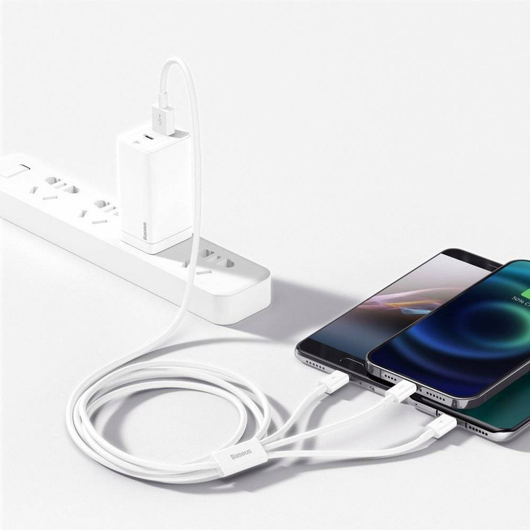 کابل تبدیل USB به microUSB / لایتنینگ / USB-C باسئوس مدل Superior Series طول 1.5 متر
