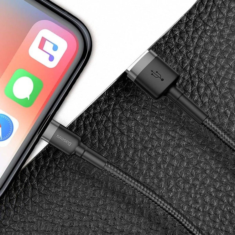 کابل تبدیل USB به لایتنینگ باسئوس مدل Cafule Cable طول 1 متر