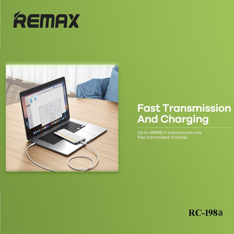 کابل تبدیل USB به USB-C ریمکس مدل RC-198a 5A طول 1 متر