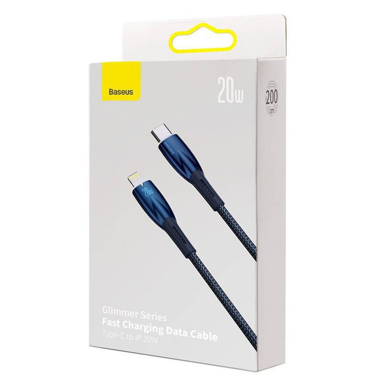 کابل USB-C به لایتنینگ باسئوس مدل Glimmer Series طول 2 متر
