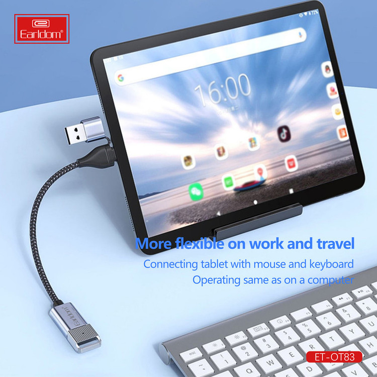 مبدل OTG USB به USB-C / USB ارلدام مدل 2IN1 OT83