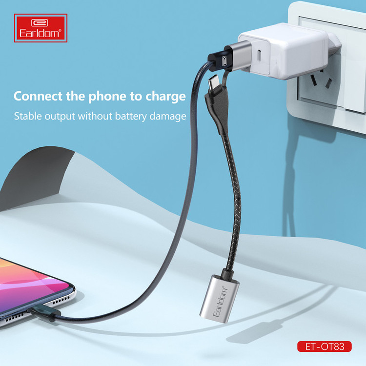 مبدل OTG USB به USB-C / USB ارلدام مدل 2IN1 OT83