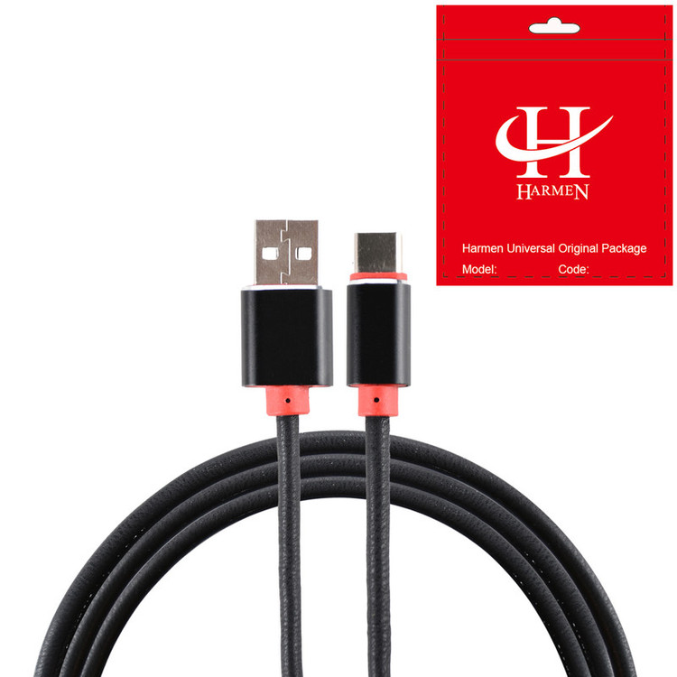 کابل تبدیل USB به USB-C هارمن مدل PU LEATHER2M طول 2 متر