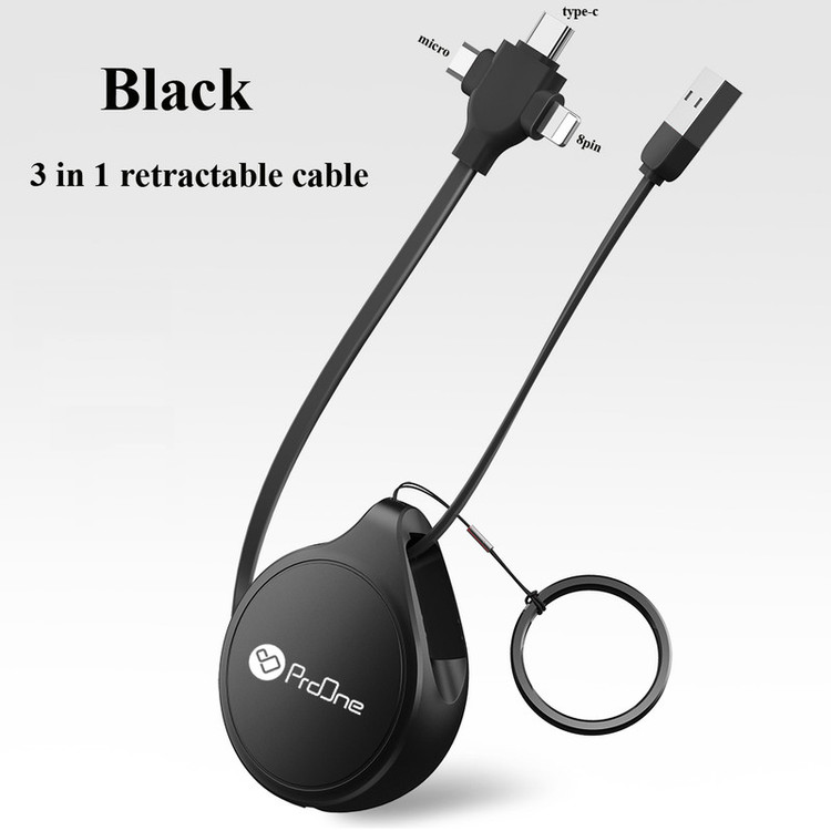 کابل تبدیل USB به USB-C / microUSB / لایتنینگ پرووان مدل PCC108R طول 1 متر