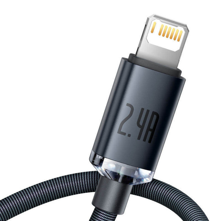 کابل تبدیل USB به لایتنینگ باسئوس مدل Crystal Shine طول 1.2 متر