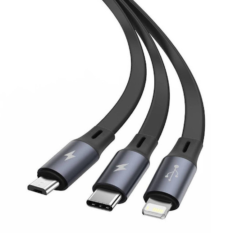 کابل تبدیل USB به لایتنینگ/USB-C/microUSB باسئوس مدل Star Speed طول 1.2 متر