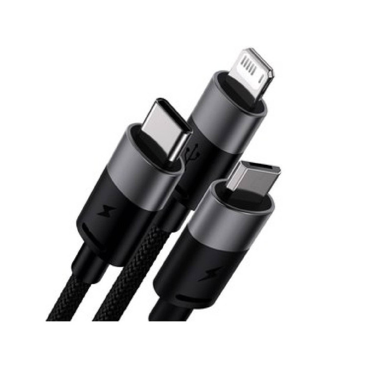 کابل تبدیل USB به لایتنینگ/USB-C/microUSB باسئوس مدل Star Speed طول 1.2 متر