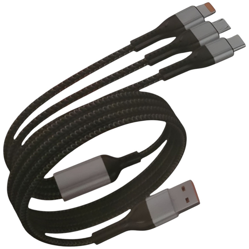 کابل تبدیل USB به USB-C / microUSB / لایتنینگ  مدل 3.0A طول 1.2 متر
