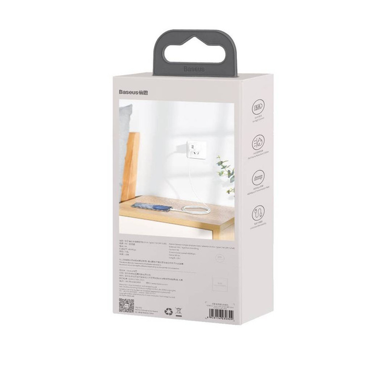 کابل تبدیل USB به USB-C بیسوس مدل Simple Wisdom-40W طول 1.5 متر بسته 2 عددی