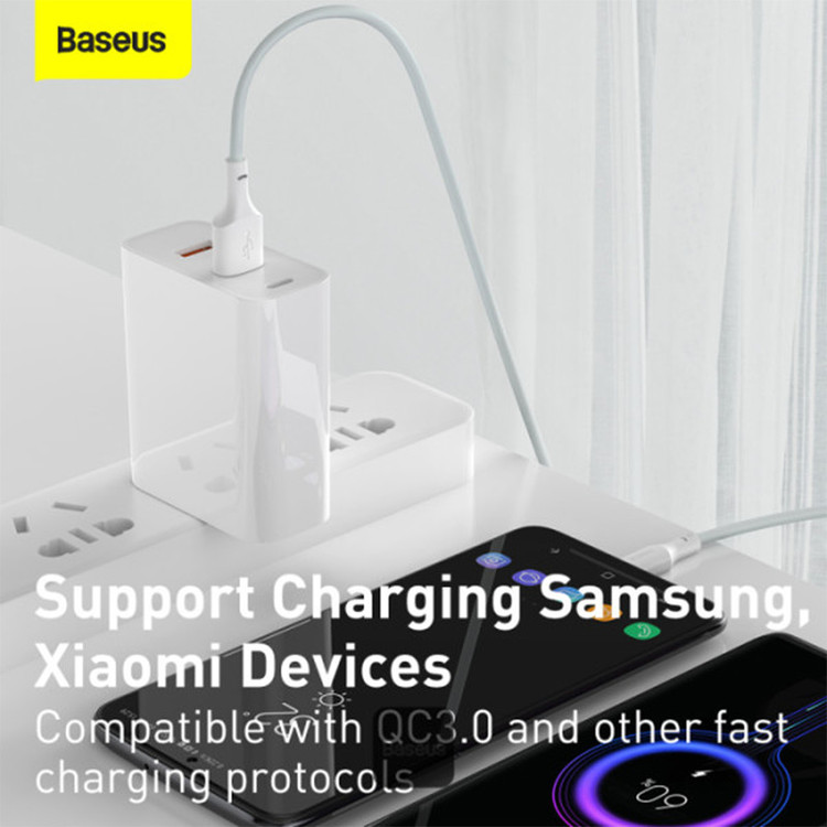 کابل تبدیل USB به USB-C باسئوس مدل Wisdom Data Cable 40W طول 1.5 متر بسته 2 عددی