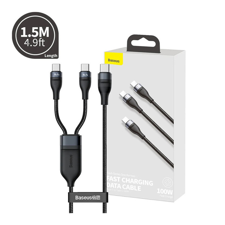 کابل تبدیل USB-C به USB-C باسئوس مدل Fast Charging-100W طول 1.5 متر