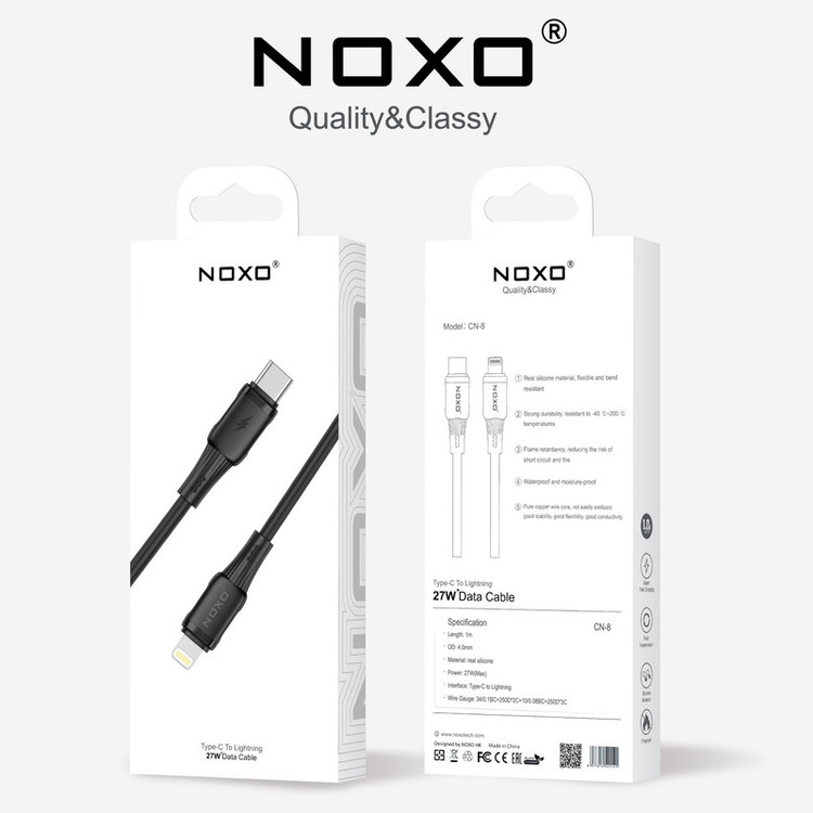 کابل تبدیل USB-C به لایتنینگ نوکسو مدل CN‑8 27W طول 1 متر