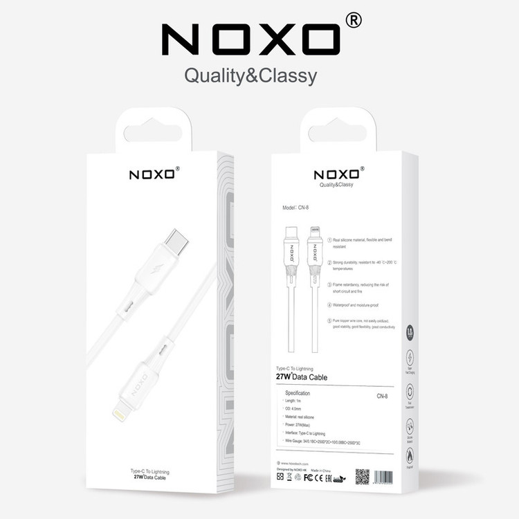 کابل تبدیل USB-C به لایتنینگ نوکسو مدل CN‑8 27W طول 1 متر