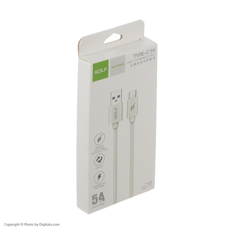 کابل تبدیل USB به USB-C گلف مدل GC-77 طول 1 متر