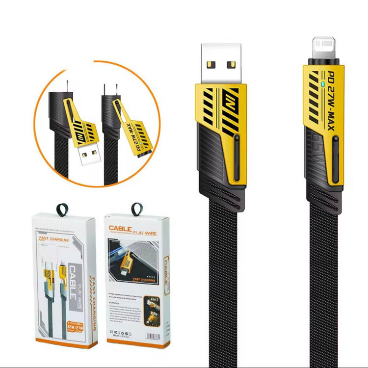 کابل تبدیل USB/USB-C به لایتنینگ/USB-C مدل PD 27W-MAX طول 1.2 متر